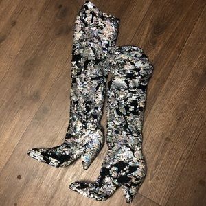 Shelly’s London Geri Sequin Boots sz 10